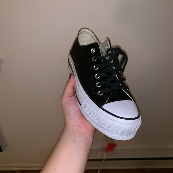 Black leather platform converse - Picture 4 of 4